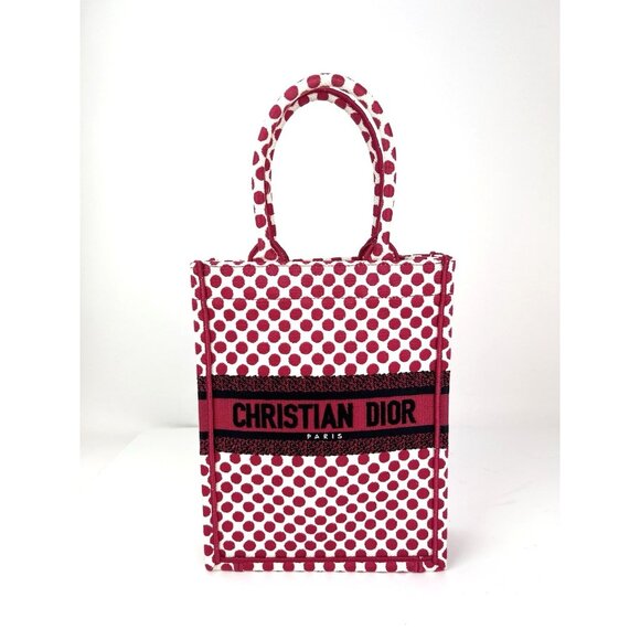 Christian Dior Canvas Dior Amour Dots Vertical Book Tote - Picture 1 of 11